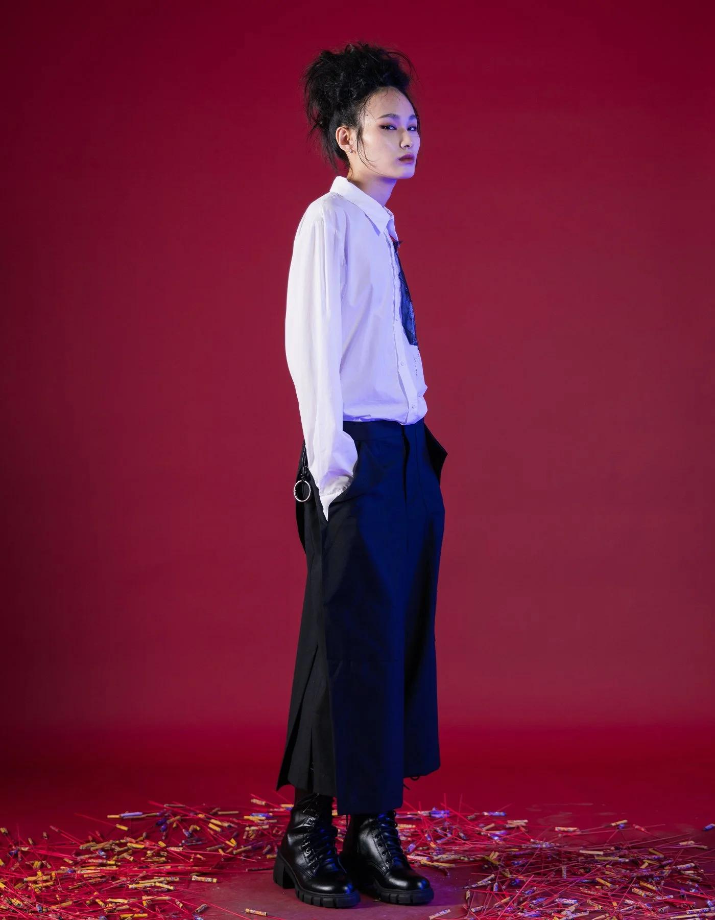KnuthMarf layered half pants ブラック XS layered half pants(unisex)/black | KNUTH MARF
